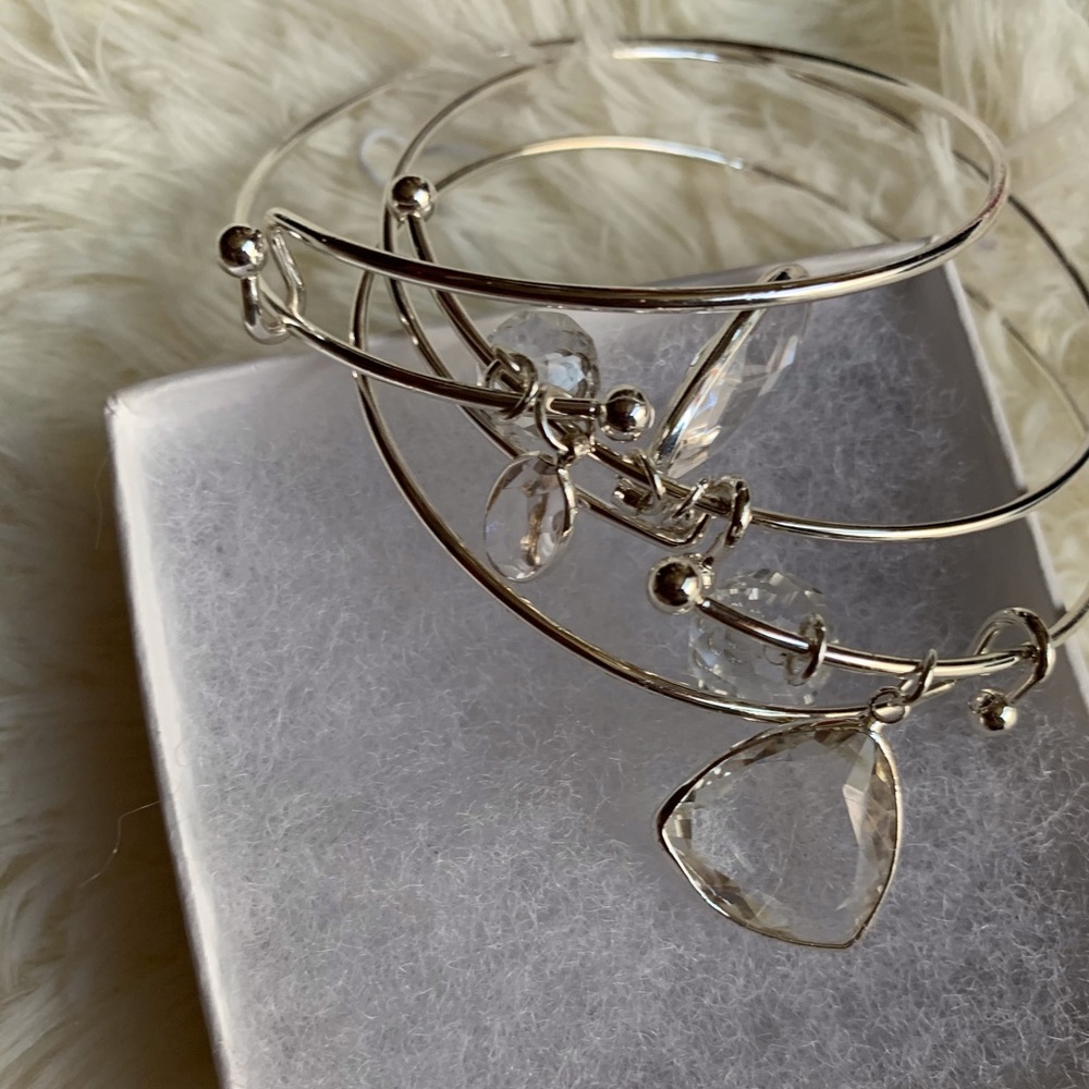 Silver Adjustable bracelet with charms - Picture 2 of 11